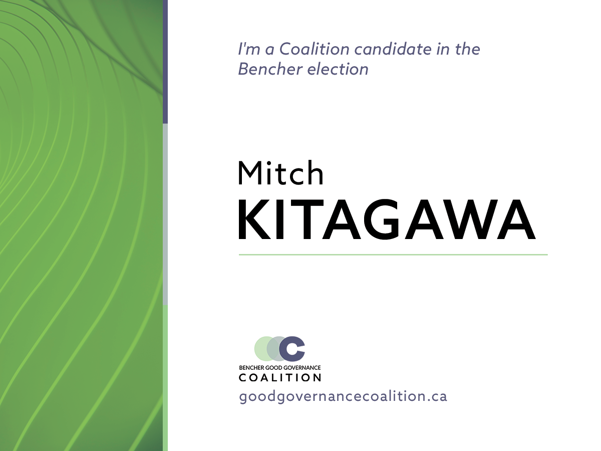 Mitch Kitagawa running for Bencher of Law Society of Ontario