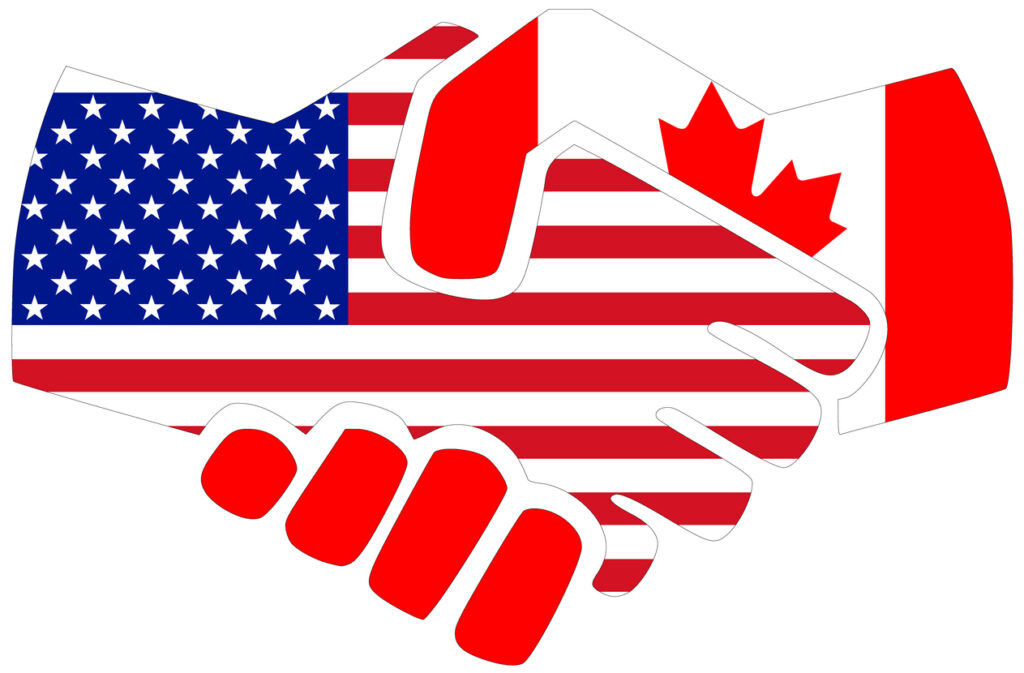 USA - Canada handshake