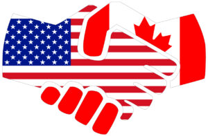 USA - Canada handshake